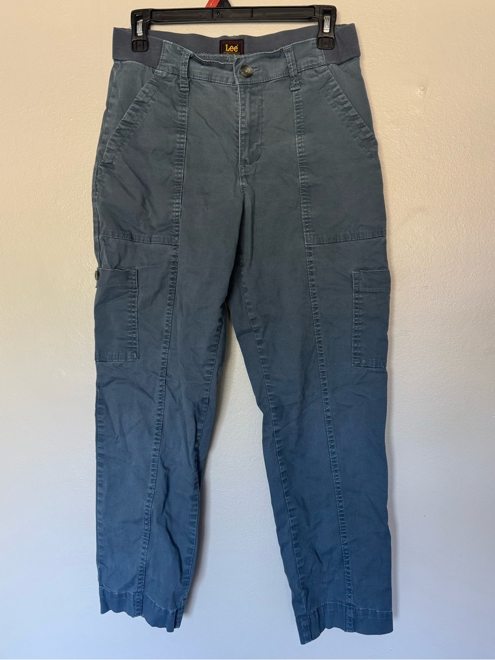 Lee Women’s Size 6 Short/Petite Blue Stretch Cargo Utility Pants Comfort Waist